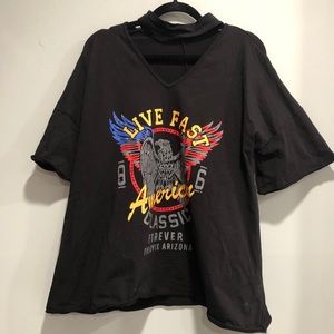 SOLD - NWOT Shein choker graphic tee black